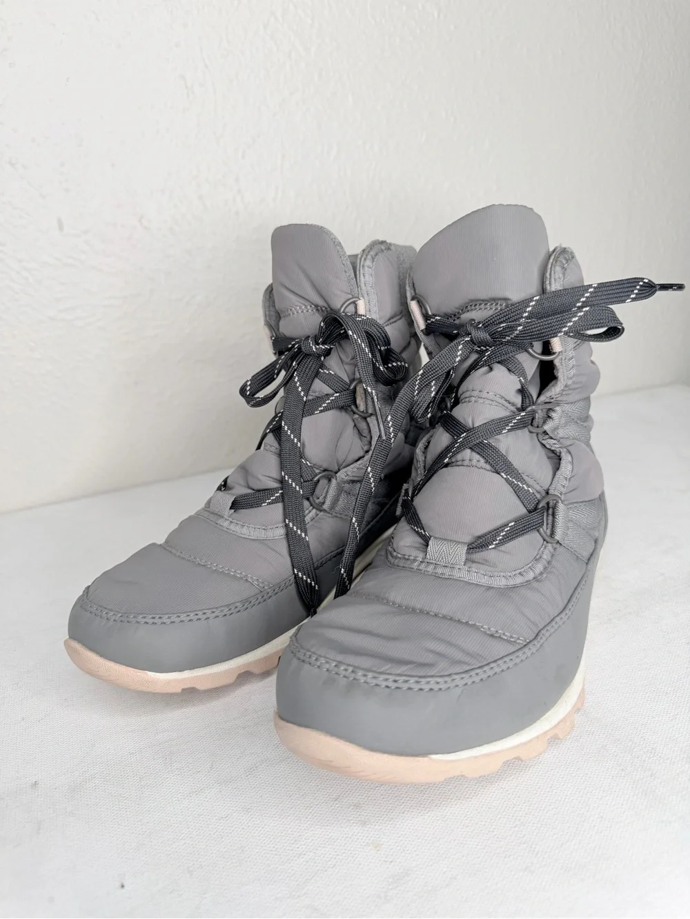 Sorel Whitney gray lace up waterproof boot